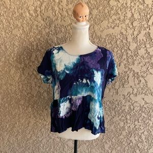 Juicy Couture Colorful Loose Cropped Blouse, Size XL